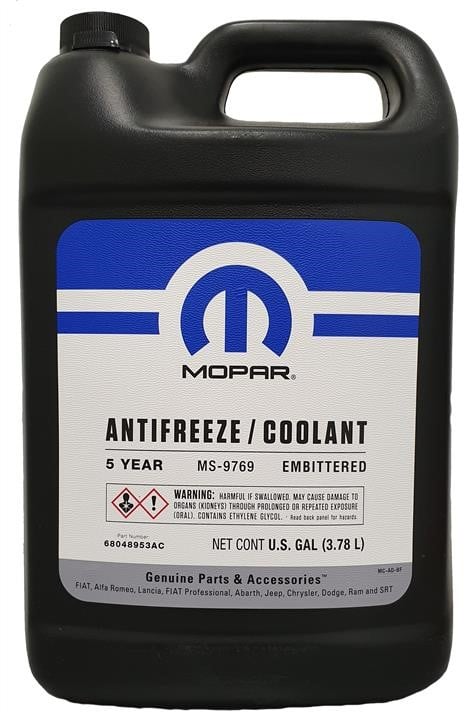 Chrysler/Mopar 68048953AC Antifreeze concentrate ANTIFREEZE COOLANT 5-YEAR, 3.785 L (68048953AB) 68048953AC: Buy near me in Poland at 2407.PL - Good price!