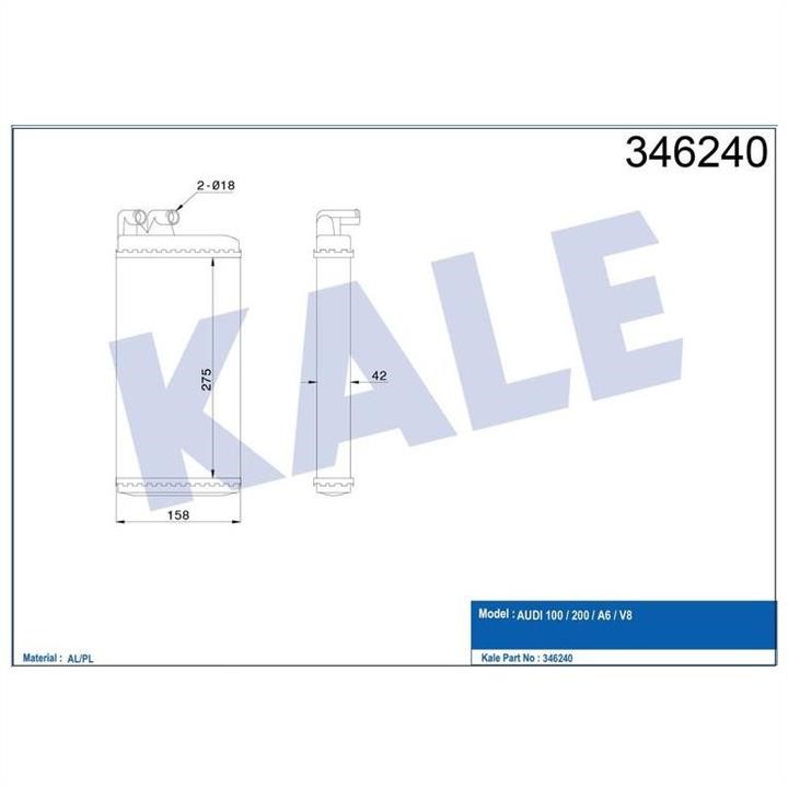 Kale Oto Radiator 346240 Heat exchanger, interior heating 346240: Buy near me in Poland at 2407.PL - Good price!