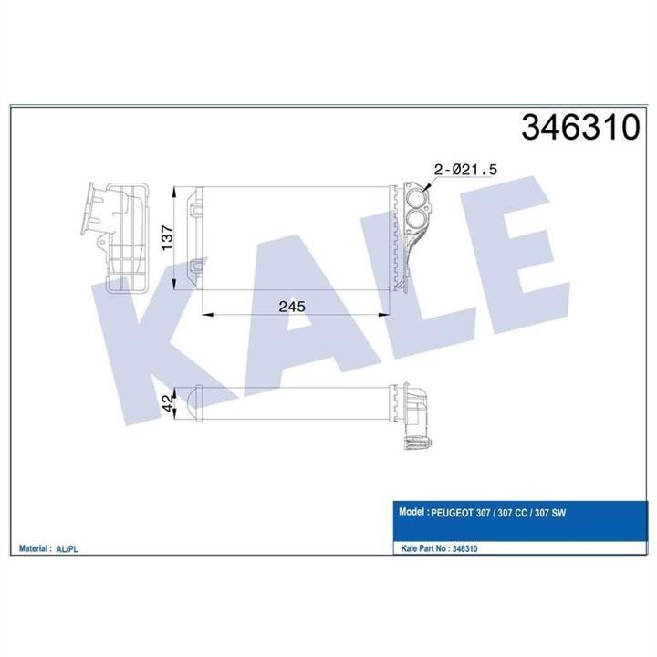 Kale Oto Radiator 346310 Heat exchanger, interior heating 346310: Buy near me in Poland at 2407.PL - Good price!