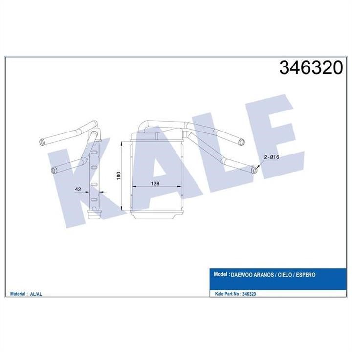 Kale Oto Radiator 346320 Nagrzewnica ogrzewania kabiny 346320: Dobra cena w Polsce na 2407.PL - Kup Teraz!