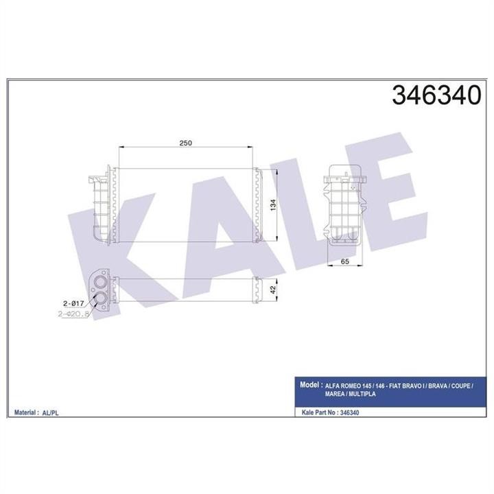 Kale Oto Radiator 346340 Heat exchanger, interior heating 346340: Buy near me in Poland at 2407.PL - Good price!