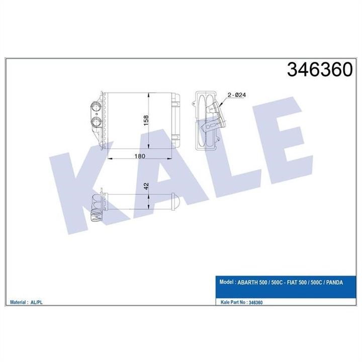 Kale Oto Radiator 346360 Heat exchanger, interior heating 346360: Buy near me in Poland at 2407.PL - Good price!