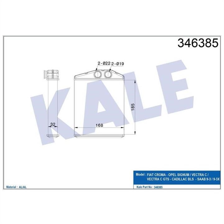 Kale Oto Radiator 346385 Wärmetauscher, innenraumheizung 346385: Kaufen Sie zu einem guten Preis in Polen bei 2407.PL!