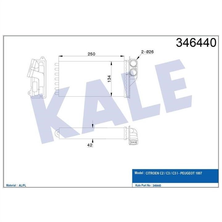Kale Oto Radiator 346440 Heat exchanger, interior heating 346440: Buy near me in Poland at 2407.PL - Good price!