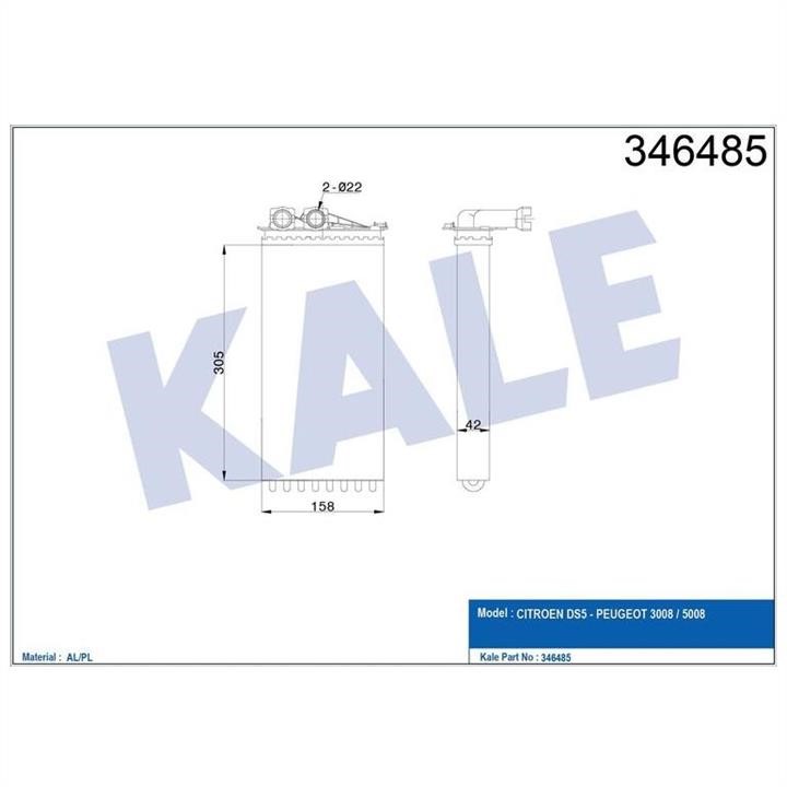 Kale Oto Radiator 346485 Heat exchanger, interior heating 346485: Buy near me in Poland at 2407.PL - Good price!