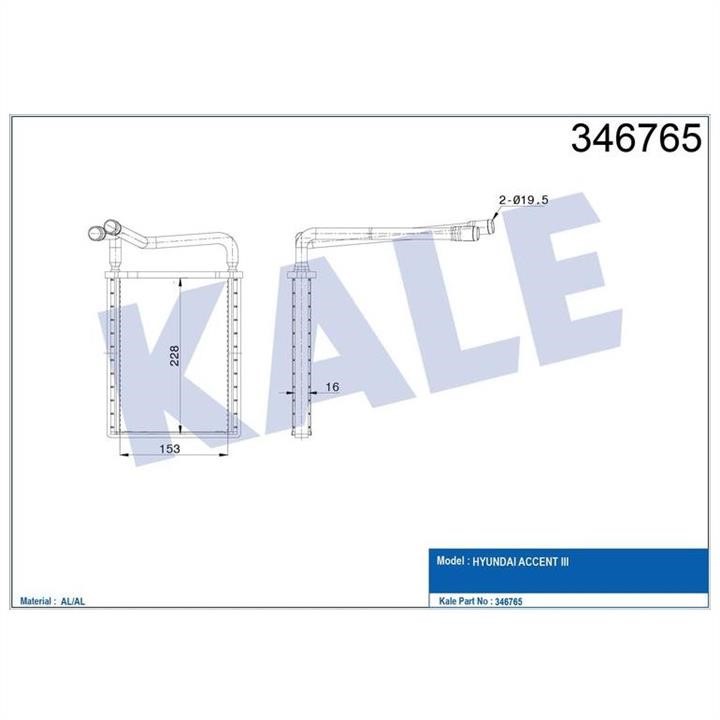 Kale Oto Radiator 346765 Heat exchanger, interior heating 346765: Buy near me in Poland at 2407.PL - Good price!