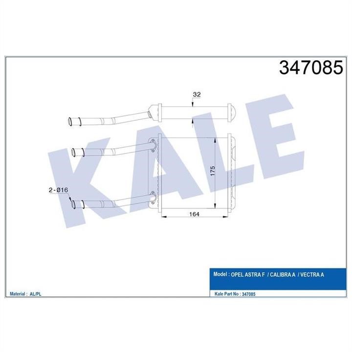 Kale Oto Radiator 347085 Радиатор отопителя салона 347085: Отличная цена - Купить в Польше на 2407.PL!