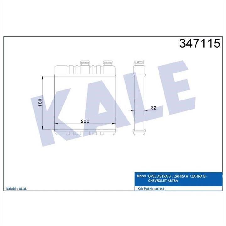 Kale Oto Radiator 347115 Heat exchanger, interior heating 347115: Buy near me in Poland at 2407.PL - Good price!