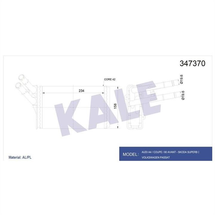 Kale Oto Radiator 347370 Радіатор опалювача салону 347370: Приваблива ціна - Купити у Польщі на 2407.PL!