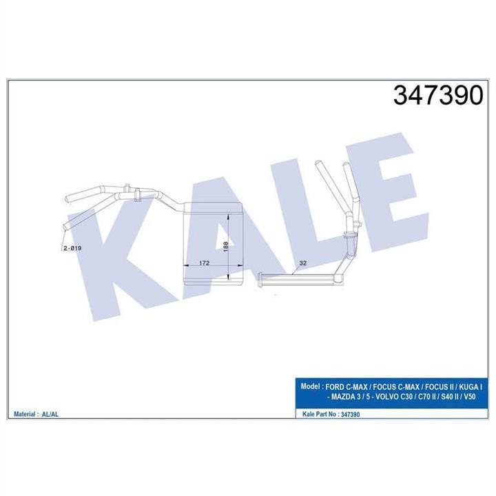 Kale Oto Radiator 347390 Heat exchanger, interior heating 347390: Buy near me in Poland at 2407.PL - Good price!