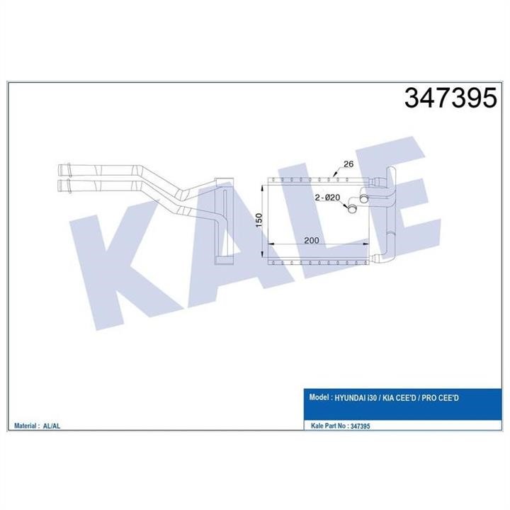 Kale Oto Radiator 347395 Heat exchanger, interior heating 347395: Buy near me in Poland at 2407.PL - Good price!