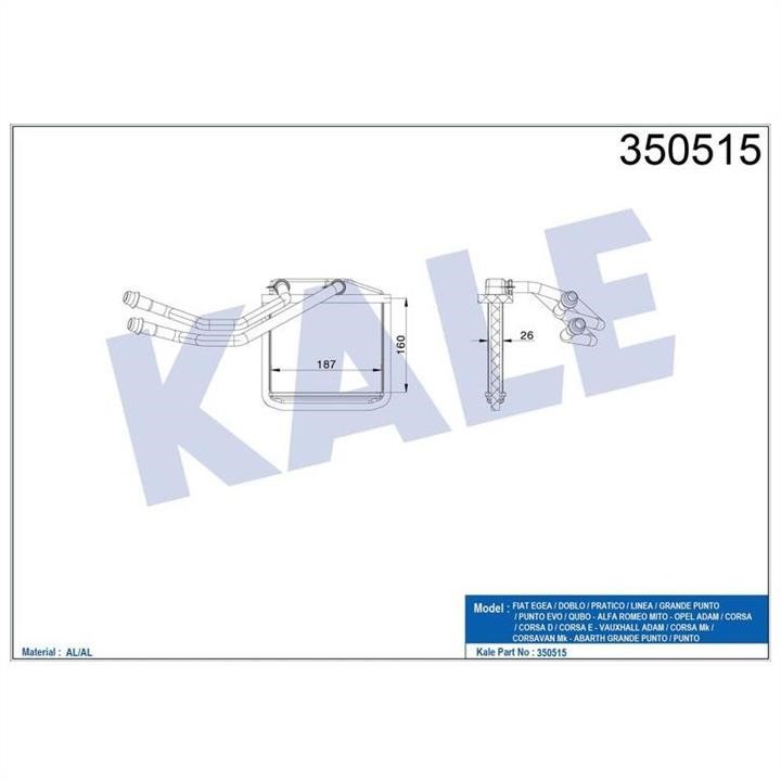 Kale Oto Radiator 350515 Heat exchanger, interior heating 350515: Buy near me in Poland at 2407.PL - Good price!