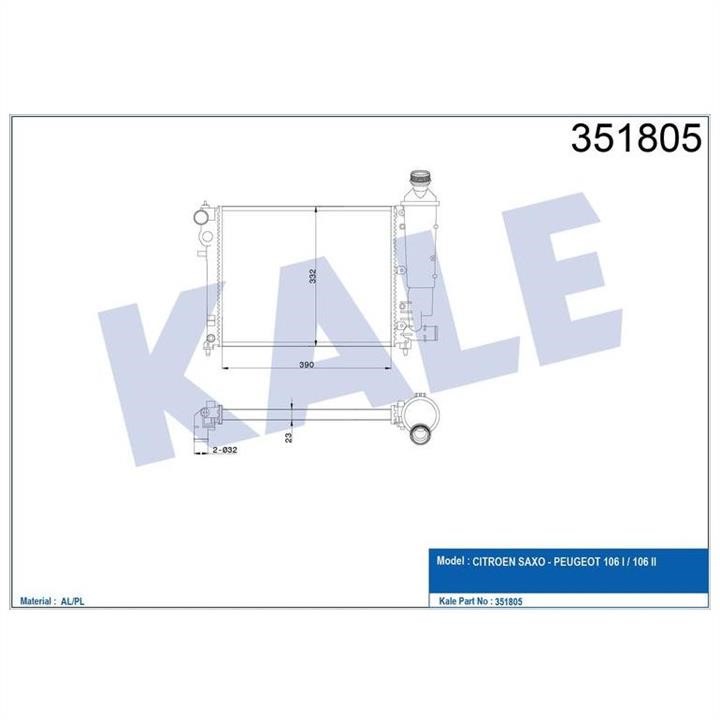 Kale Oto Radiator 351805 Радіатор кондиціонера (Конденсатор) 351805: Приваблива ціна - Купити у Польщі на 2407.PL!