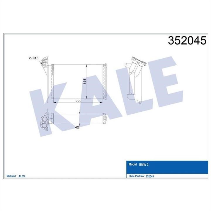 Kale Oto Radiator 352045 Радіатор опалювача салону 352045: Приваблива ціна - Купити у Польщі на 2407.PL!