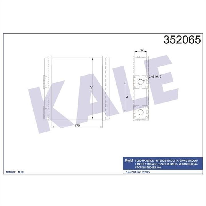 Kale Oto Radiator 352065 Heat exchanger, interior heating 352065: Buy near me in Poland at 2407.PL - Good price!