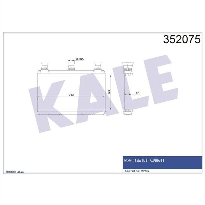 Kale Oto Radiator 352075 Heat exchanger, interior heating 352075: Buy near me in Poland at 2407.PL - Good price!