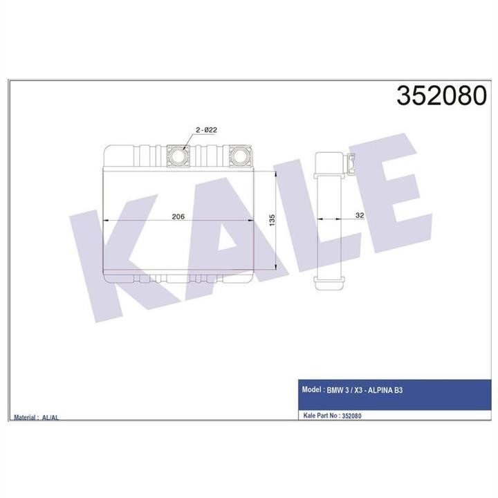Kale Oto Radiator 352080 Heat exchanger, interior heating 352080: Buy near me in Poland at 2407.PL - Good price!