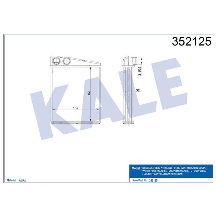 Kale Oto Radiator 352125 Heat exchanger, interior heating 352125: Buy near me in Poland at 2407.PL - Good price!
