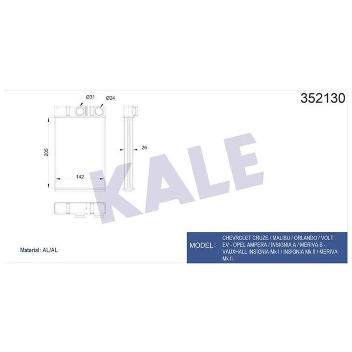 Kale Oto Radiator 352130 Wärmetauscher, innenraumheizung 352130: Bestellen Sie in Polen zu einem guten Preis bei 2407.PL!