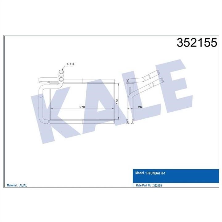 Kale Oto Radiator 352155 Heat exchanger, interior heating 352155: Buy near me in Poland at 2407.PL - Good price!