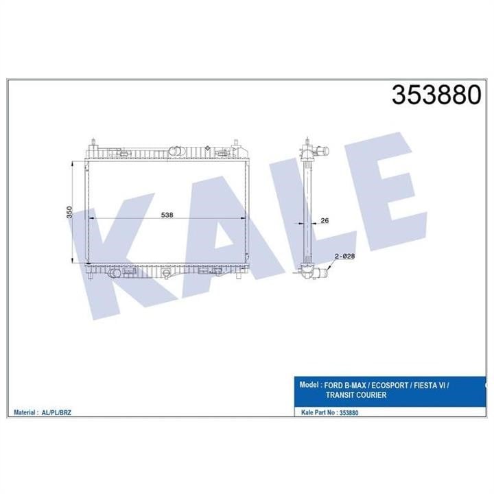 Kale Oto Radiator 353880 Радиатор кондиционера (Конденсатор) 353880: Отличная цена - Купить в Польше на 2407.PL!