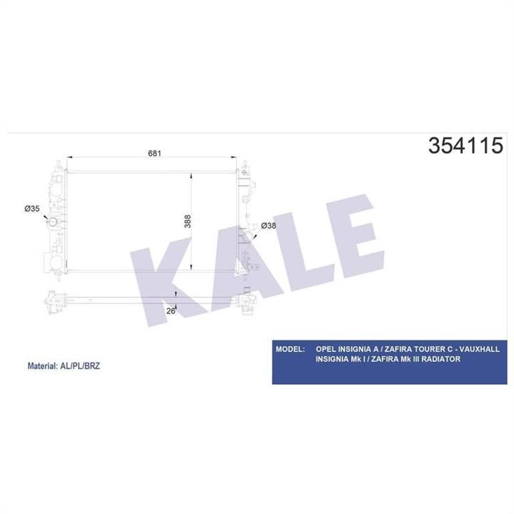 Kale Oto Radiator 354115 Cooler Module 354115: Buy near me in Poland at 2407.PL - Good price!