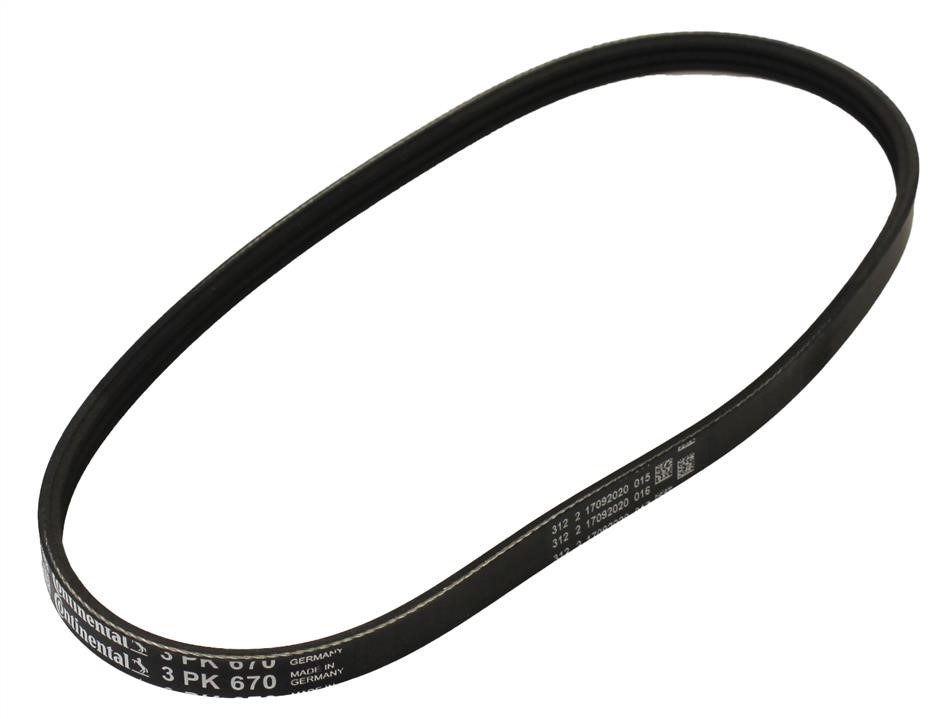 Contitech 3PK670 V-ribbed belt 3PK670 3PK670: Buy near me in Poland at 2407.PL - Good price!