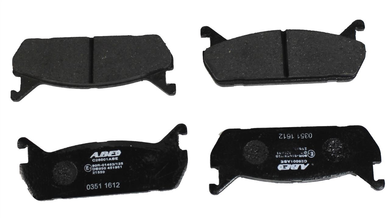 ABE C26001ABE Rear disc brake pads, set C26001ABE: Buy near me in Poland at 2407.PL - Good price!