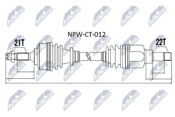 NTY NPW-CT-012 Drive shaft left NPWCT012: Buy near me in Poland at 2407.PL - Good price!