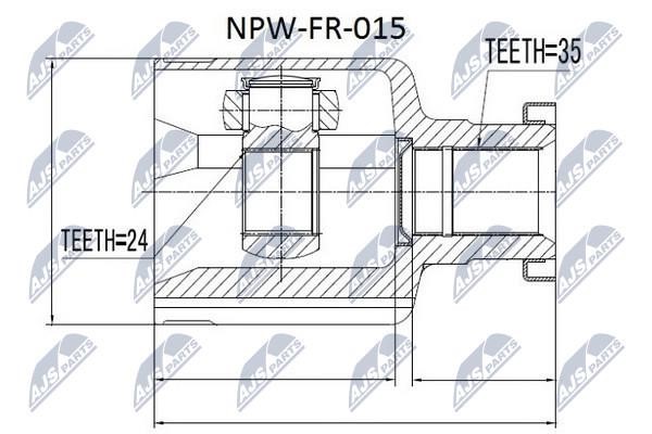 NTY NPW-FR-015 Шарнір рівних кутових швидкостей (ШРУС), внутрішній NPWFR015: Приваблива ціна - Купити у Польщі на 2407.PL!