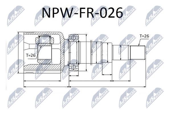 NTY NPW-FR-026 Przegub równobieżny (przegub równobieżny) wewnętrzny prawy, komplet NPWFR026: Dobra cena w Polsce na 2407.PL - Kup Teraz!