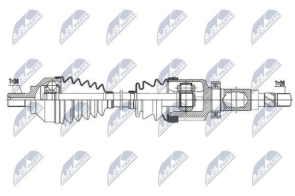NTY NPW-FR-082 Drive shaft right NPWFR082: Buy near me in Poland at 2407.PL - Good price!