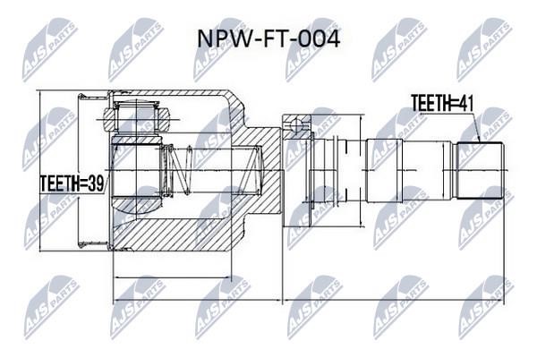 NTY NPW-FT-004 Шарнір рівних кутових швидкостей (ШРКШ) NPWFT004: Приваблива ціна - Купити у Польщі на 2407.PL!