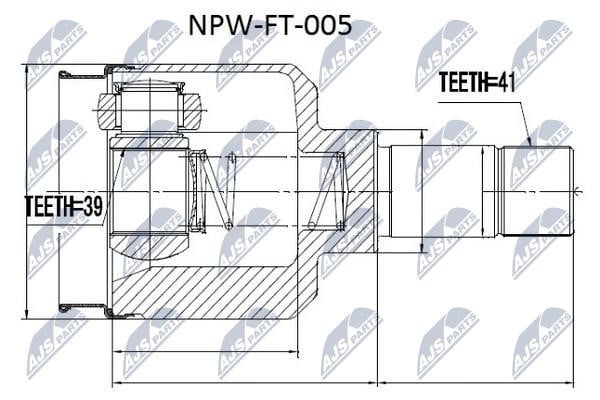 NTY NPW-FT-005 Konstantgeschwindigkeitsgelenk (Gleichlaufgelenk), intern NPWFT005: Kaufen Sie zu einem guten Preis in Polen bei 2407.PL!