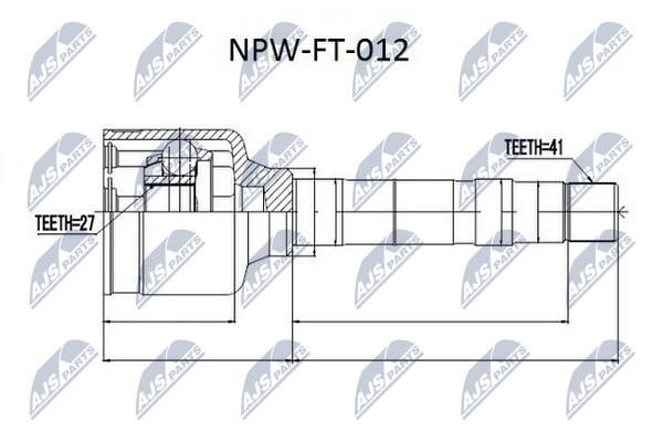 NTY NPW-FT-012 Przegub równobieżny (przegub równobieżny) wewnętrzny prawy, komplet NPWFT012: Dobra cena w Polsce na 2407.PL - Kup Teraz!