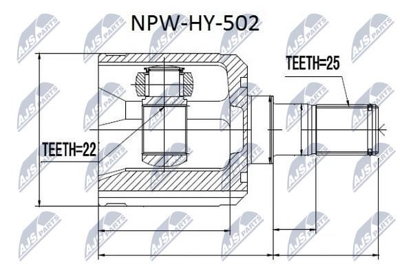 NTY NPW-HY-502 Шарнир равных угловых скоростей (ШРУС) NPWHY502: Отличная цена - Купить в Польше на 2407.PL!