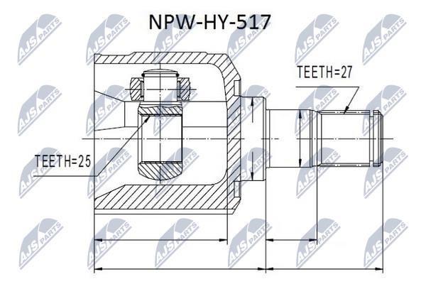 NTY NPW-HY-517 Constant Velocity Joint (CV joint), internal NPWHY517: Buy near me in Poland at 2407.PL - Good price!