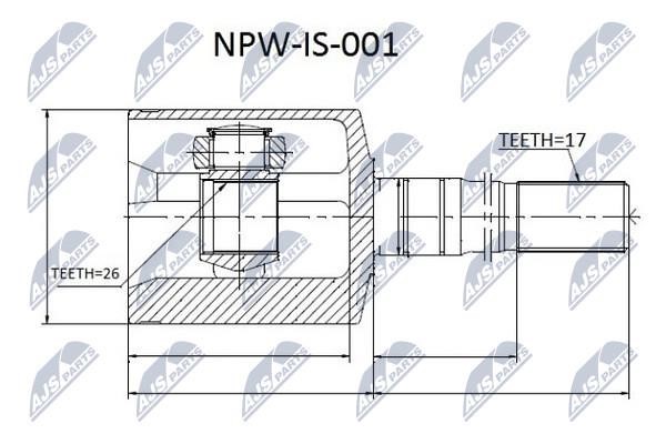 NTY NPW-IS-001 Шарнір рівних кутових швидкостей (ШРУС), внутрішній NPWIS001: Приваблива ціна - Купити у Польщі на 2407.PL!