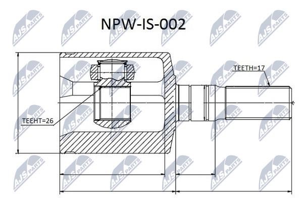 NTY NPW-IS-002 Przegub o stałej prędkości (przegub CV), wewnętrzny NPWIS002: Dobra cena w Polsce na 2407.PL - Kup Teraz!