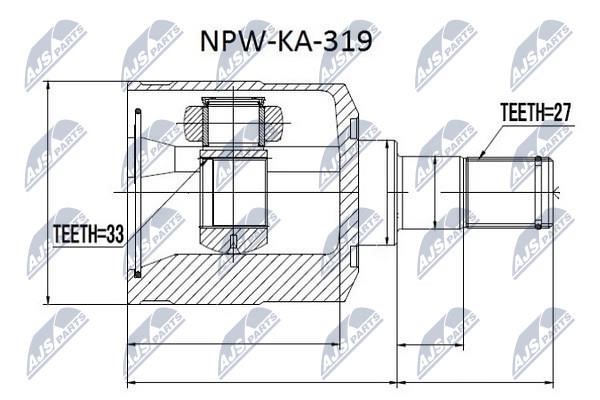 NTY NPW-KA-319 Шарнір рівних кутових швидкостей (ШРКШ) NPWKA319: Приваблива ціна - Купити у Польщі на 2407.PL!