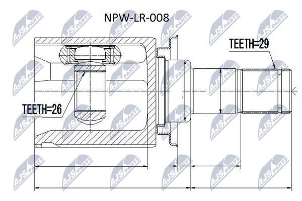 NTY NPW-LR-008 Шарнир равных угловых скоростей (ШРУС), внутренний NPWLR008: Отличная цена - Купить в Польше на 2407.PL!