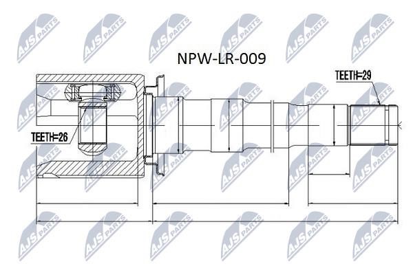 NTY NPW-LR-009 Шарнир равных угловых скоростей (ШРУС) NPWLR009: Отличная цена - Купить в Польше на 2407.PL!