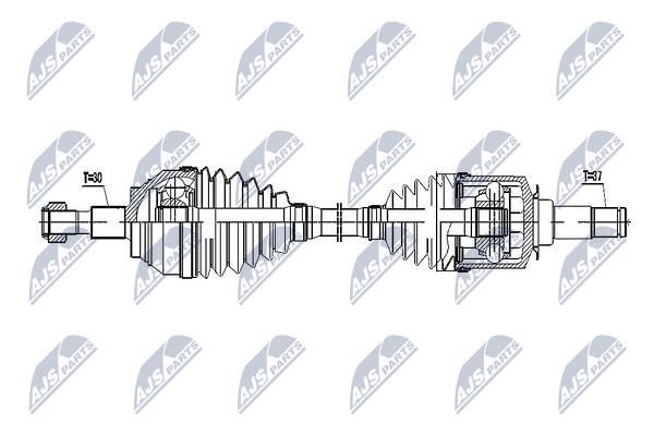 NTY NPW-ME-055 Drive shaft left NPWME055: Buy near me in Poland at 2407.PL - Good price!