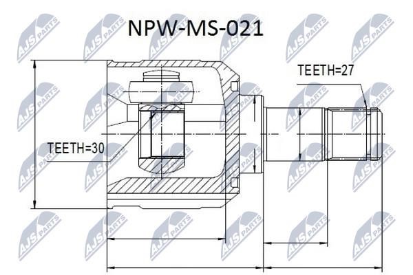 NTY NPW-MS-021 Konstantgeschwindigkeitsgelenk (Gleichlaufgelenk), intern NPWMS021: Kaufen Sie zu einem guten Preis in Polen bei 2407.PL!