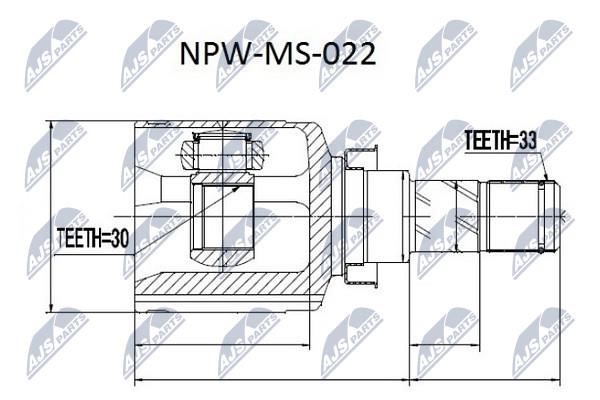 NTY NPW-MS-022 Przegub o stałej prędkości (przegub CV), wewnętrzny NPWMS022: Dobra cena w Polsce na 2407.PL - Kup Teraz!