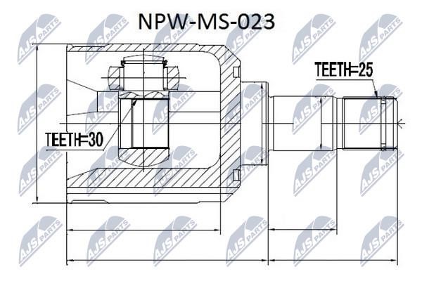 NTY NPW-MS-023 Шарнір рівних кутових швидкостей (ШРУС), внутрішній NPWMS023: Приваблива ціна - Купити у Польщі на 2407.PL!