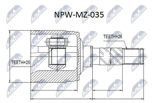 Constant Velocity Joint (CV joint), internal NTY NPW-MZ-035