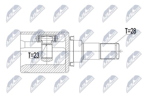 NTY NPW-MZ-055 Constant Velocity Joint (CV joint), internal NPWMZ055: Buy near me at 2407.PL in Poland at an Affordable price!