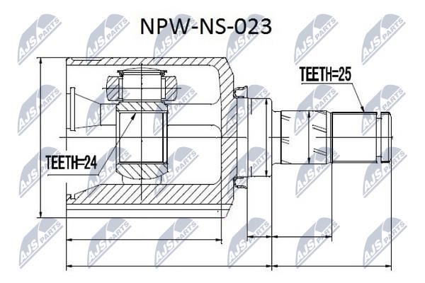 NTY NPW-NS-023 Шарнир равных угловых скоростей (ШРУС), внутренний NPWNS023: Отличная цена - Купить в Польше на 2407.PL!