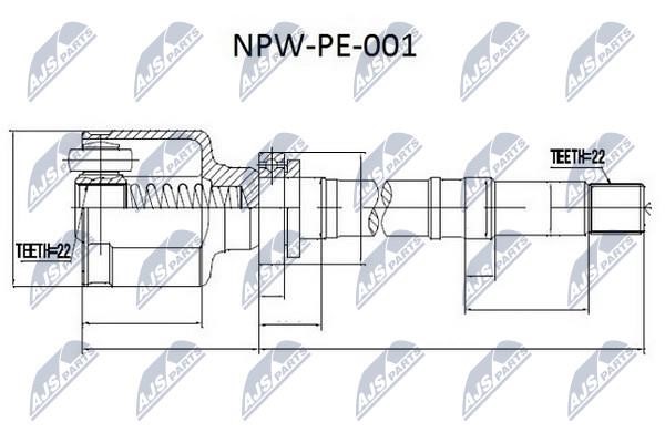 NTY NPW-PE-001 Constant Velocity Joint (CV joint), internal NPWPE001: Buy near me in Poland at 2407.PL - Good price!